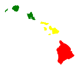 Hawaii Island Chain w/Rasta Colors