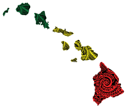 Hawaii Island Chain Rasta Tribal Color