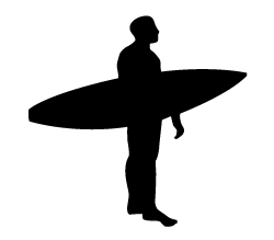 Surfer Silhouette Sticker