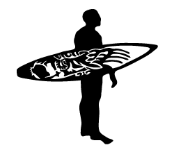 Tribal Surfer Silhouette Sticker